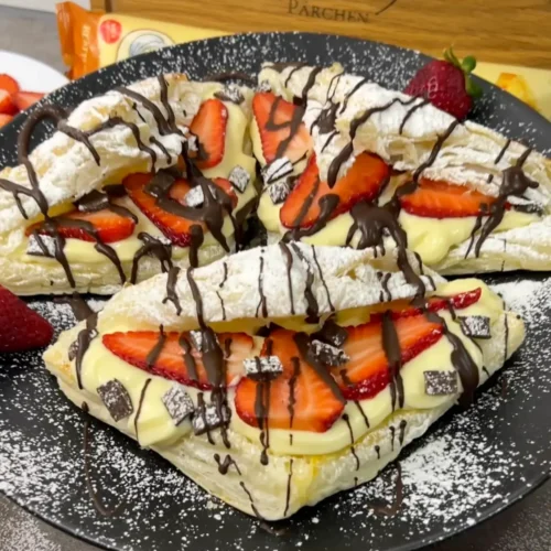 Blätterteig Erdbeer Ecken Rezept