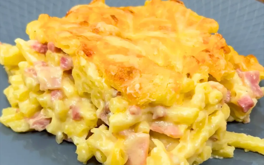 Makkaroni Nudelauflauf mit Schinken