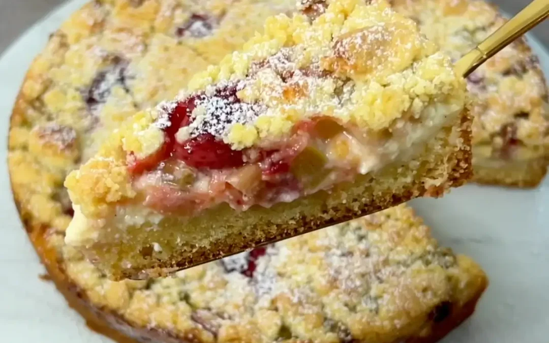 Rhabarberkuchen mit Streusel