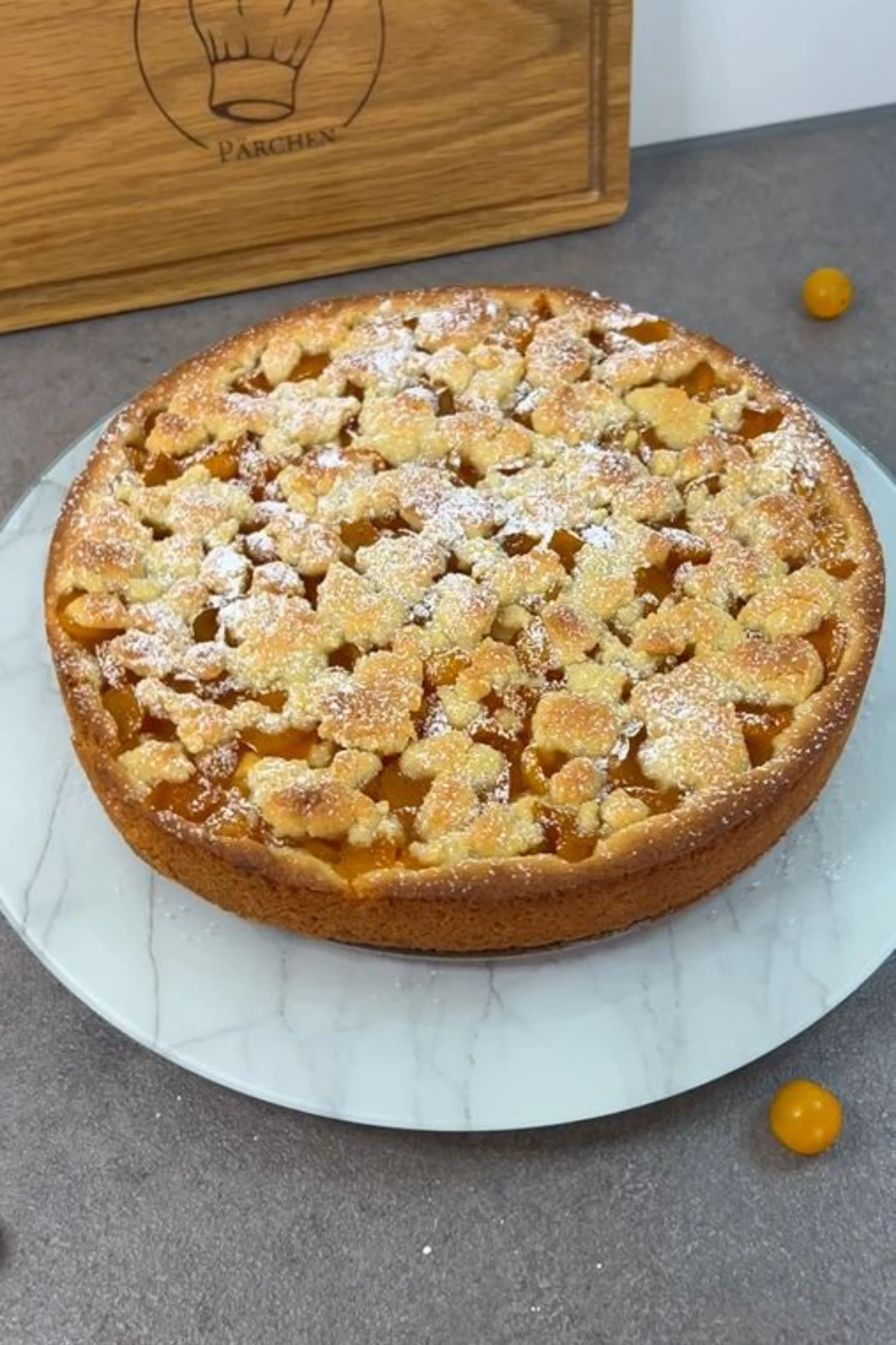 Mirabellenkuchen mit Pudding