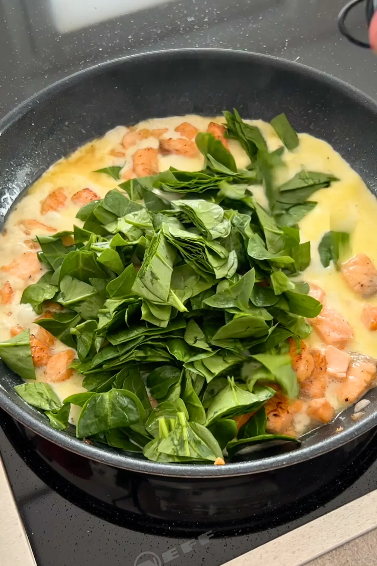 Rezept Bandnudeln mit Lachs und Spinat