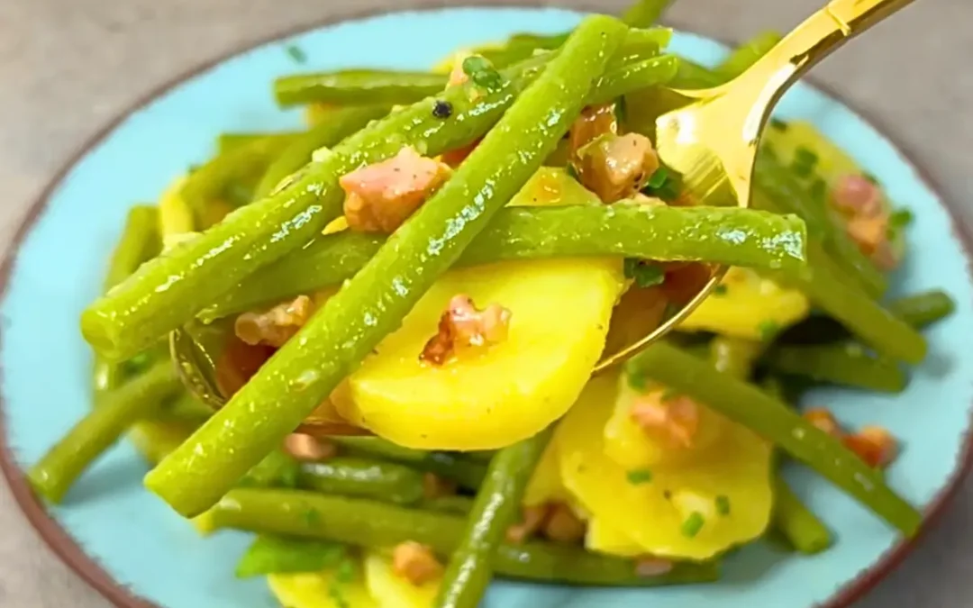 Kartoffel Bohnensalat mit Essig und Öl