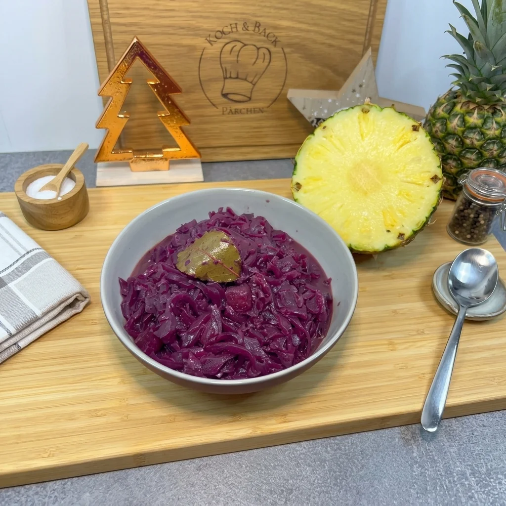 Rotkohl oder Blaukraut mit Ananas